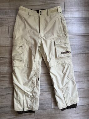 Burton Ronin La Cosa Nostra Cargo Snowboard Pants Beige Men M Fits 34-36